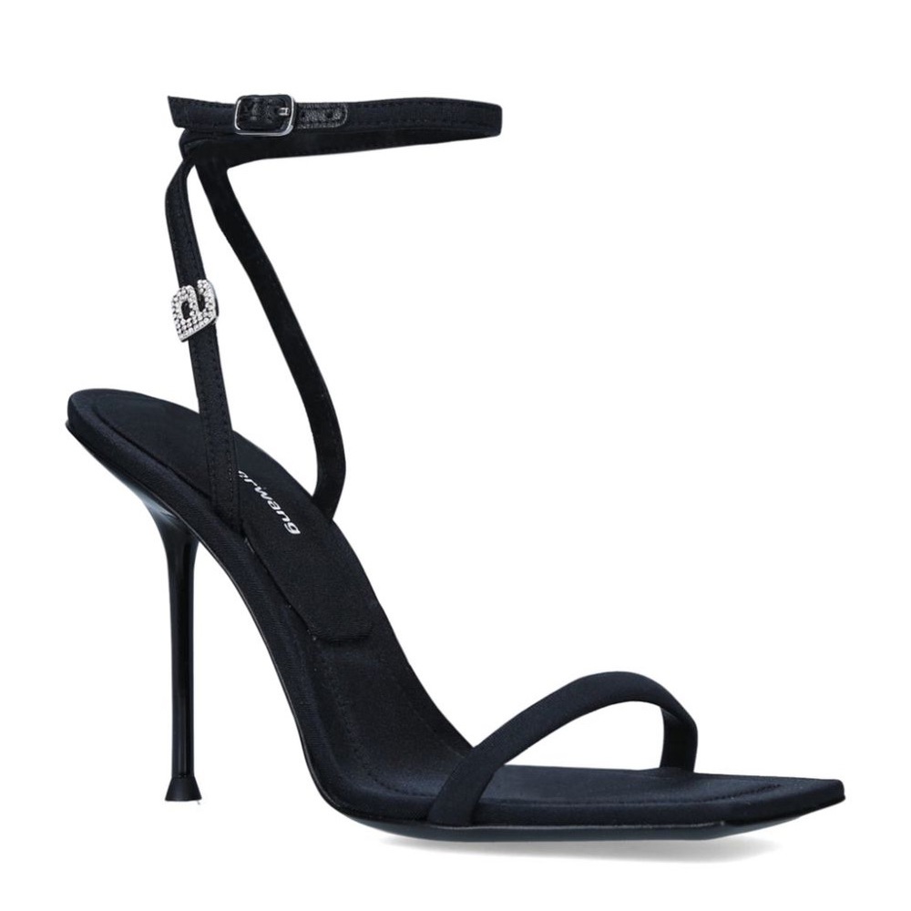 Alexander Wang Julie Crystal Logo Ankle Strap Sandal